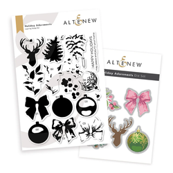 Altenew Holiday Adornments -leima- ja stanssisetti