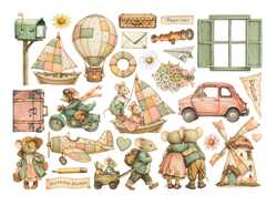 Stamperia leikekuvat Cozy Family Ephemera