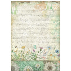 Stamperia riisipaperi Daisy Art, Handmade Letter With Flowers