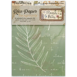 Stamperia riisipaperit Flowers and Poems, Backgrounds, A6