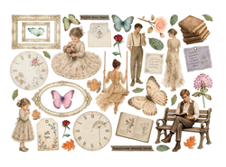 Stamperia leikekuvat Flowers and Poems Ephemera
