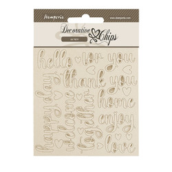 Stamperia Decorative Chips kuvioleike Golden Harmony, Writings