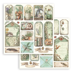 Stamperia Herbarium Silvae skräppipaperi Tags & Letters