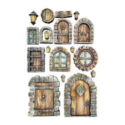 Stamperia muotti Hidden Grove, Door and Window, A5
