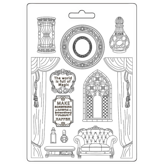 stamperia-soft-mould-muotti-master-of-magic-room-a4-k-sitellen