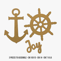 Stamperia MDF Crafty Shapes Blanks -kuviot, Silent Sea, Anchor and Rudder