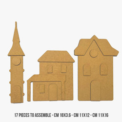 Stamperia MDF Crafty Shapes Blanks -kuviot, Silent Sea Village, Tower