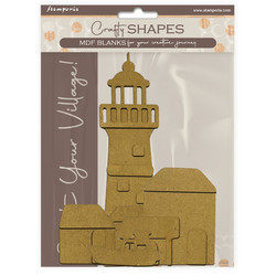 Stamperia MDF Crafty Shapes Blanks -kuviot, Silent Sea Village, Lighthouse