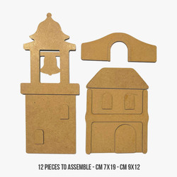 Stamperia MDF Crafty Shapes Blanks -kuviot, Silent Sea Village, Bell Tower