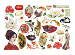 Stamperia leikekuvat Oriental Garden Ephemera