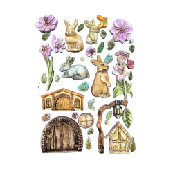Stamperia muotti Rabbit and Flowers, A5