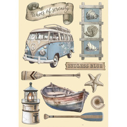 Stamperia Wooden Shapes -puukuviot Silent Sea, Endless Blue
