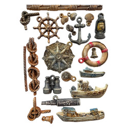 Stamperia muotti Silent Sea, Rudders and Boat, A5
