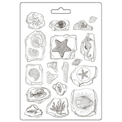 Stamperia Soft Mould -muotti Silent Sea, Fossils, A5