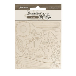 Stamperia Decorative Chips kuvioleike Silent Sea, Boat