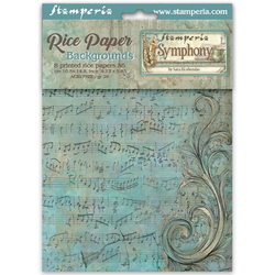 Stamperia riisipaperit Symphony, Backgrounds, A6