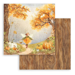 Stamperia Whispering Woods skräppipaperi Fairy and Pumpkins