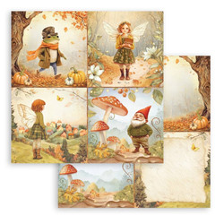 Stamperia Whispering Woods skräppipaperi 4 Cards