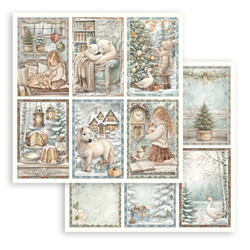 Stamperia White Christmas skräppipaperi 6 cards