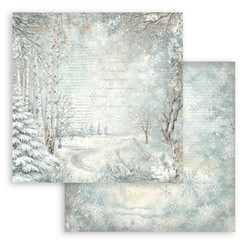 Stamperia White Christmas skräppipaperi Snowy Woods