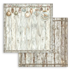 Stamperia White Christmas skräppipaperi Wooden Pattern