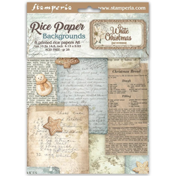 Stamperia riisipaperit White Christmas, Backgrounds, A6