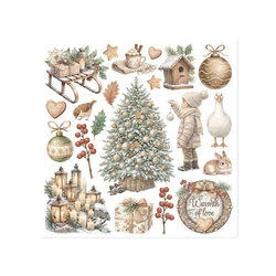 Stamperia White Christmas -siirtokuvat Assortment, 6kpl