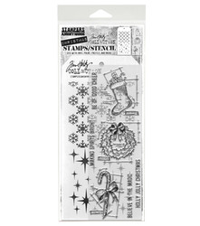 Stampers Anonymous, Tim Holtz leimasin- & sapluunasetti Blueprint Christmas #1