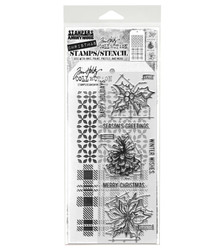 Stampers Anonymous, Tim Holtz leimasin- & sapluunasetti Blueprint Christmas #2
