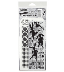 Stampers Anonymous, Tim Holtz leimasin- & sapluunasetti Bunny Hop