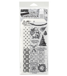 Stampers Anonymous, Tim Holtz leimasin- & sapluunasetti Darling Christmas