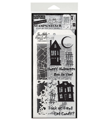 Stampers Anonymous, Tim Holtz leima- ja sapluunasetti Ghost Town