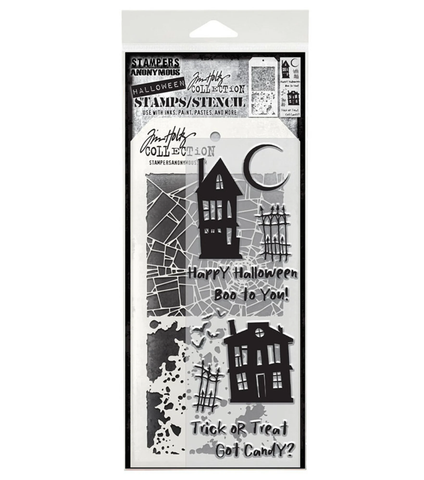 Stampers Anonymous, Tim Holtz leima- ja sapluunasetti Ghost Town