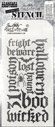 Tim Holtz Halloween Script -sapluuna