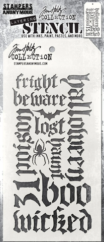 Tim Holtz Halloween Script -sapluuna