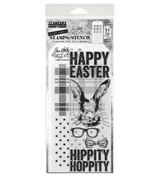 Stampers Anonymous, Tim Holtz leimasin- & sapluunasetti Hipster Bunny
