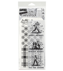 Stampers Anonymous, Tim Holtz leimasin- & sapluunasetti Holiday Sketchbook
