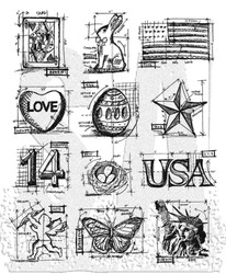Stampers Anonymous, Tim Holtz leimasinsetti Mini Blueprints 2