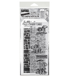Stampers Anonymous, Tim Holtz leimasin- & sapluunasetti Tiny Toadstools