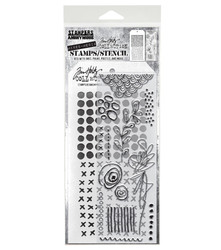 Stampers Anonymous, Tim Holtz leimasin- & sapluunasetti Mini Media Marks