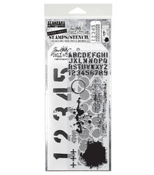 Stampers Anonymous, Tim Holtz leimasin- & sapluunasetti Grunged