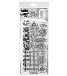 Stampers Anonymous, Tim Holtz leimasin- & sapluunasetti Bubbles Plaid Gingham