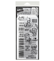Stampers Anonymous, Tim Holtz leimasin- & sapluunasetti Scared Silly