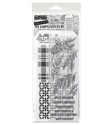 Stampers Anonymous, Tim Holtz leimasin- & sapluunasetti Sketch Greenery