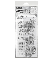 Stampers Anonymous, Tim Holtz leimasin- & sapluunasetti Floral Outlines