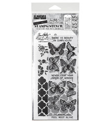 Stampers Anonymous, Tim Holtz leimasin- & sapluunasetti Flutter Floral