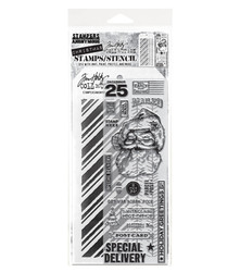 Stampers Anonymous, Tim Holtz leimasin- & sapluunasetti Jolly Santa