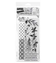 Stampers Anonymous, Tim Holtz leimasin- & sapluunasetti Winter Watercolor