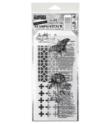 Stampers Anonymous, Tim Holtz leimasin- & sapluunasetti Botanic Collage