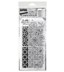 Stampers Anonymous, Tim Holtz leimasin- & sapluunasetti Floral Elements